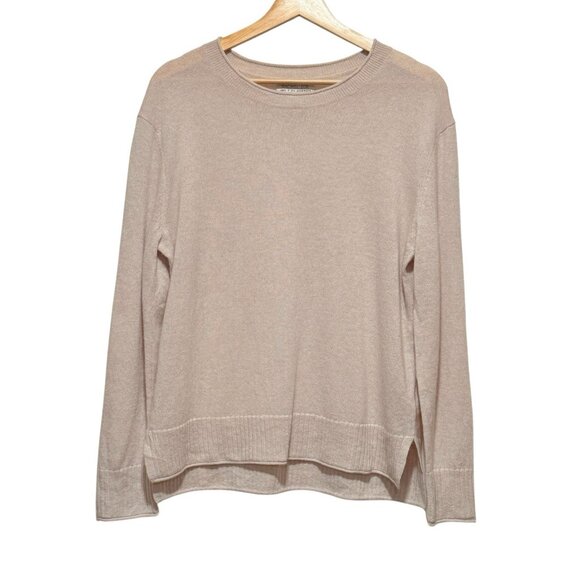 Rachel Zoe 2-ply Cashmere Beige Pullover Crewneck Sweater Womens Large - Picture 1 of 8
